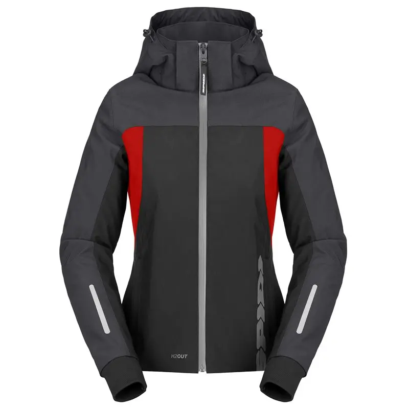 HOODIE H2OUT II LADY Black/Anthracite/Fluo Red