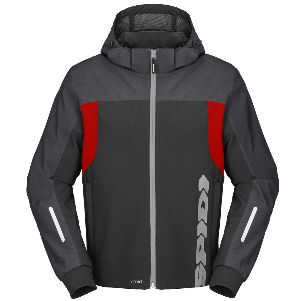 Spidi Hoodie H2Out Ii Black/Anthracite/Fluo Red