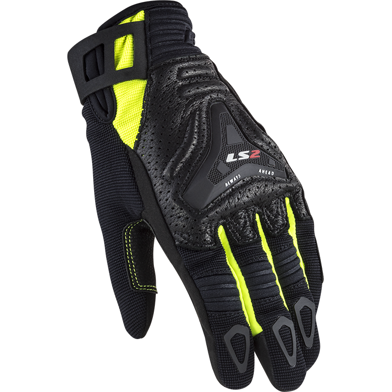 LS2 ALL TERRAIN LADY GLOVES BLACK H-V YELLOW