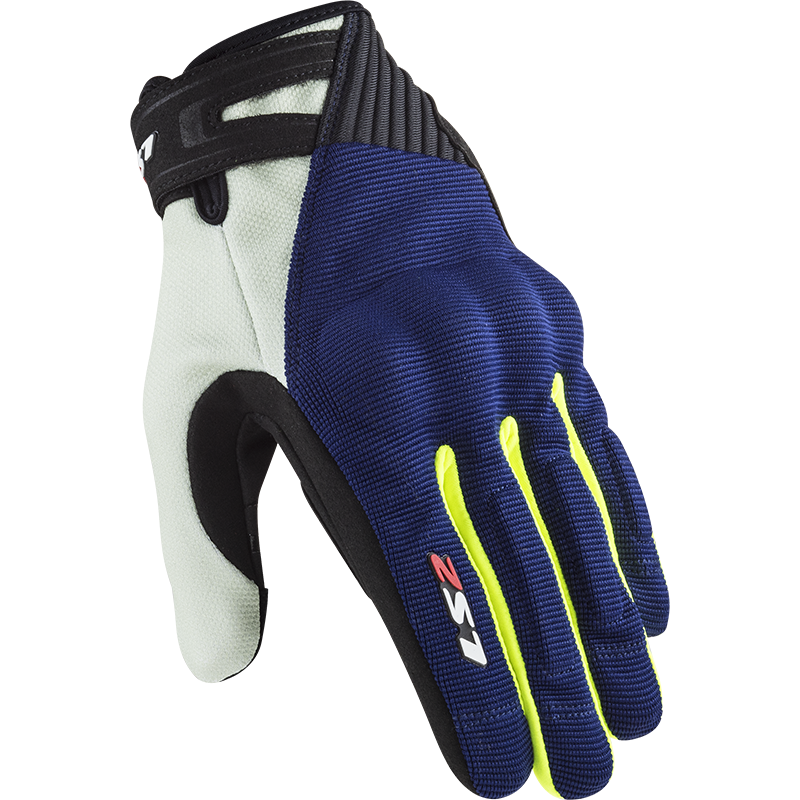 LS2 DART 2 MAN GLOVES BLUE H-V YELLOW