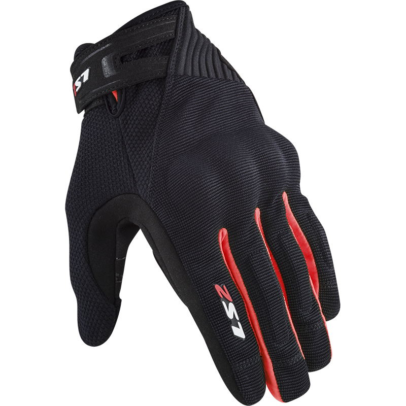LS2 DART 2 MAN GLOVES BLACK RED