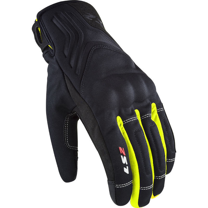 LS2 JET 2 MAN GLOVES BLACK H-V YELLOW