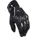 LS2 SPARK 2 LEATHER MAN GLOVES BLACK WHITE
