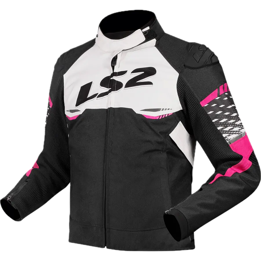 LS2 APEX LADY JACKET BLACK WHITE PINK
