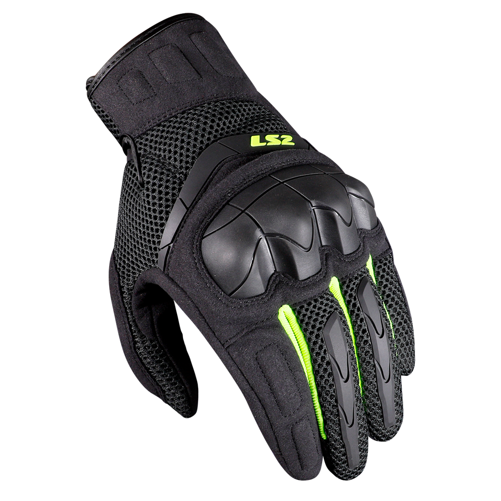 LS2 KUBRA MAN GLOVES ANTHRACITE H-V YELLOW
