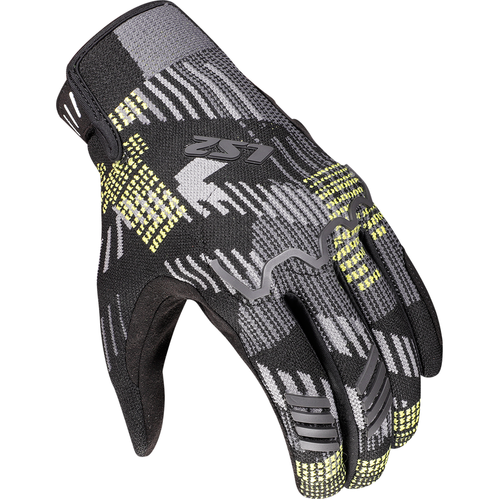 LS2 ALFA FLYKNIT MAN GLOVES BLACK GREY YELLOW