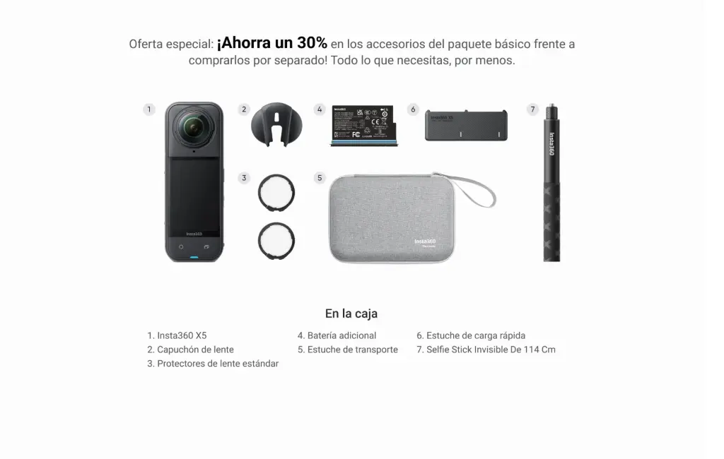 INSTA 360 X5 Paquete Básico