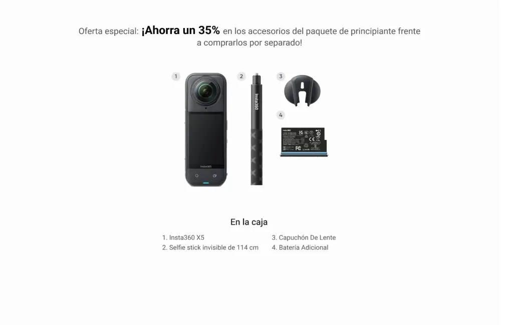 INSTA 360 X5 Paquete de principiante