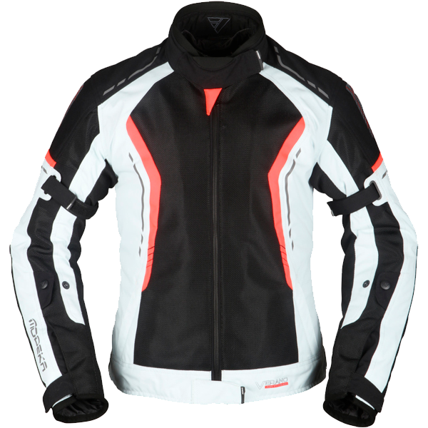 Modeka Khao Air Lady Jacket Black/Light Gray/Red