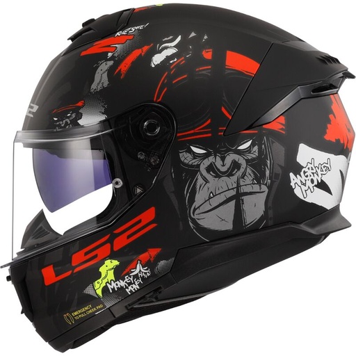 LS2 FF808 STREAM II ANGRY MONKEY M.BLACK RED-06