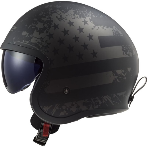 LS2 OF599 SPITFIRE II MATT BLACK FLAG-06
