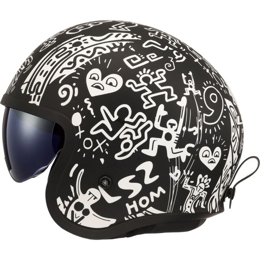 LS2 OF599 SPITFIRE II TRIBAL MATT BLACK WHITE-06