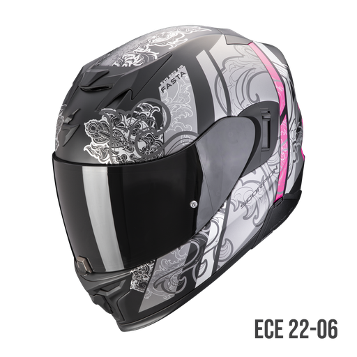 Scorpion  Exo-520 Evo Air Fasta Matt Black-Silver-pink