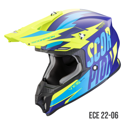 Scorpion  Vx-16 Evo Air Slanter Matt Blue-Neon yellow