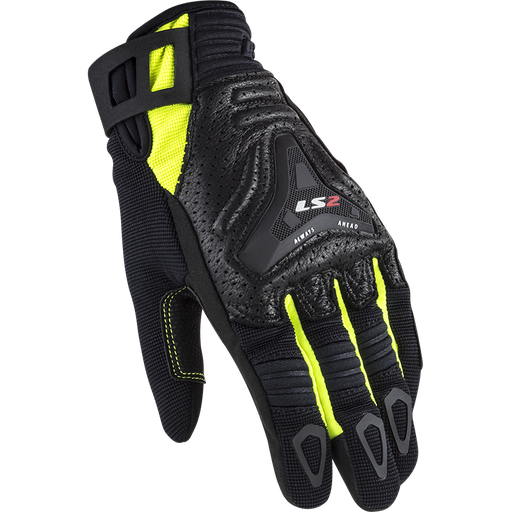 LS2 ALL TERRAIN LADY GLOVES BLACK H-V YELLOW