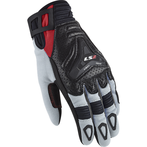 LS2 ALL TERRAIN LADY GLOVES BLACK GREY RED