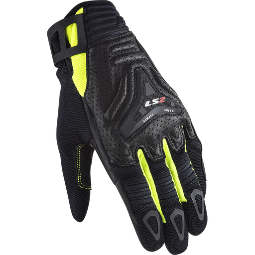 LS2 ALL TERRAIN MAN GLOVES BLACK H-V YELLOW