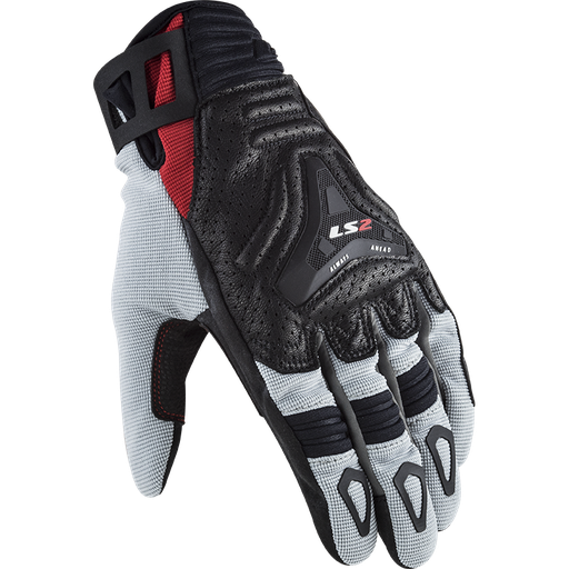 LS2 ALL TERRAIN MAN GLOVES BLACK GREY RED