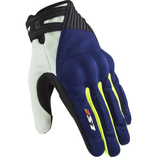 LS2 DART 2 MAN GLOVES BLUE H-V YELLOW