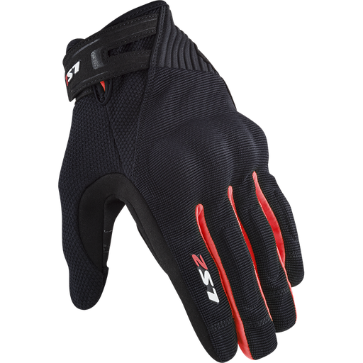 LS2 DART 2 MAN GLOVES BLACK RED