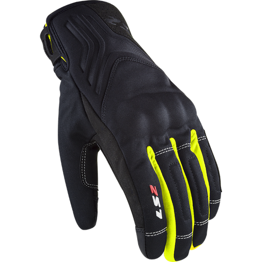 LS2 JET 2 MAN GLOVES BLACK H-V YELLOW