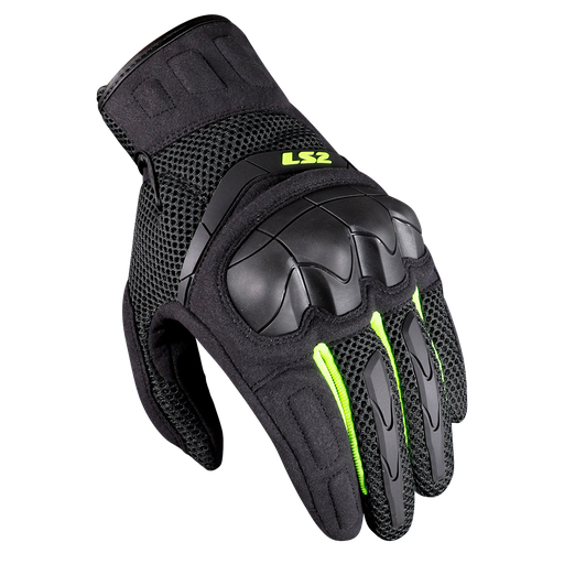 LS2 KUBRA MAN GLOVES ANTHRACITE H-V YELLOW