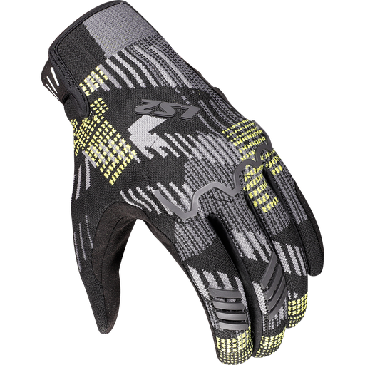 LS2 ALFA FLYKNIT MAN GLOVES BLACK GREY YELLOW