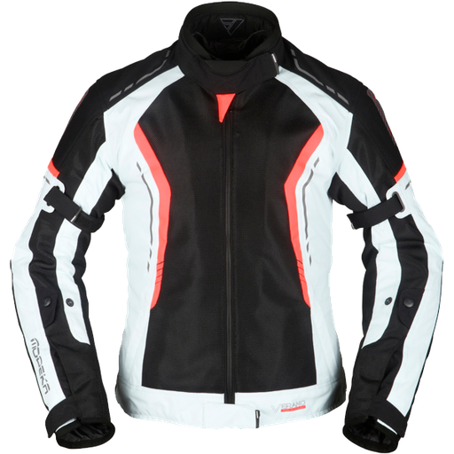 Modeka Khao Air Lady Jacket Black/Light Gray/Red